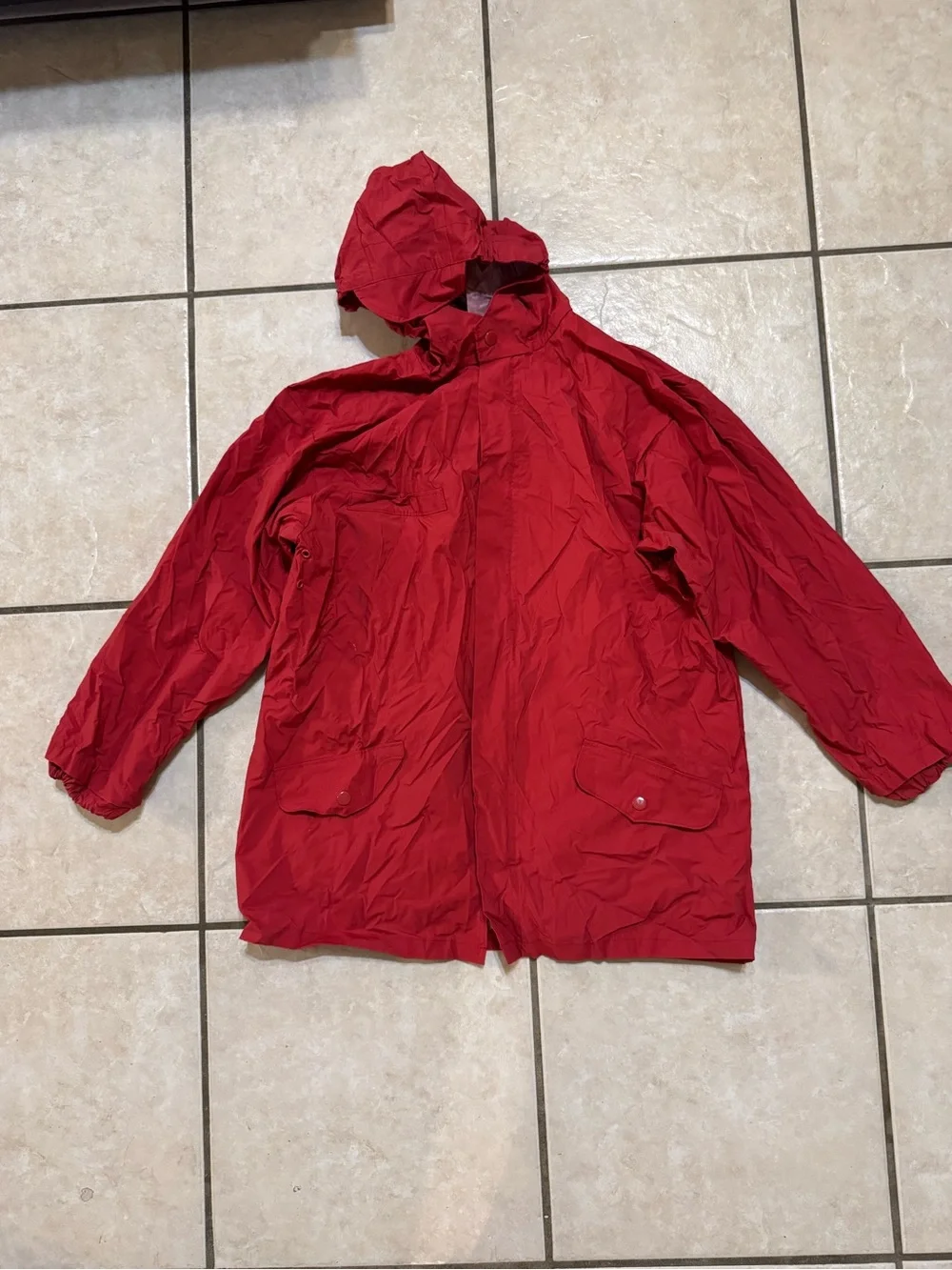 GAP Kids Bright Red Hooded Raincoat